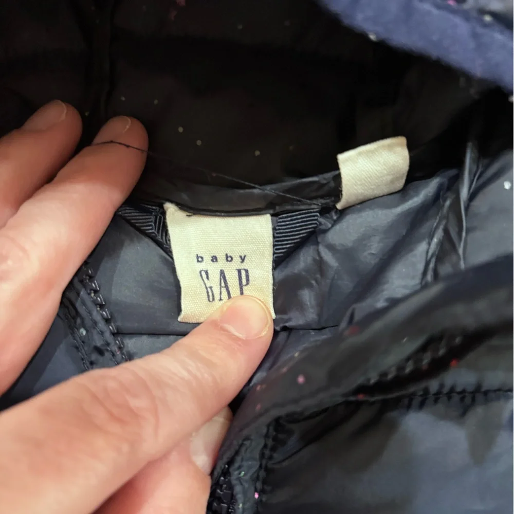 Gap Kids Lightweight Hooded Zip Up Puffer Jacket Sz 5 Toddler Navy Blue